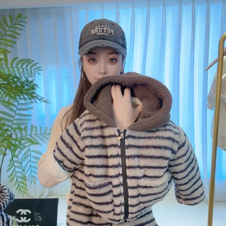 【双层加厚】冬季新款儿童双层羊绒蚕丝休闲运动连帽套装