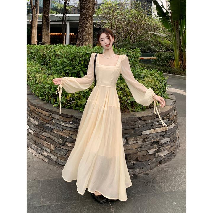 大码女装法式森系超仙显瘦收腰连衣裙女胖MM公主裙温柔风长裙宽松