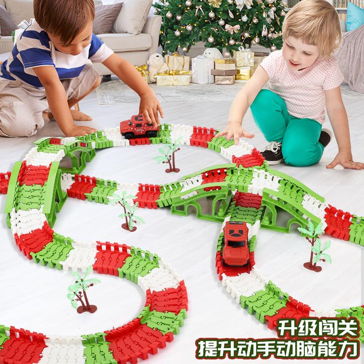 百变益智轨道车电动拼接小火车汽车玩具3-6岁儿童玩具儿童玩具车