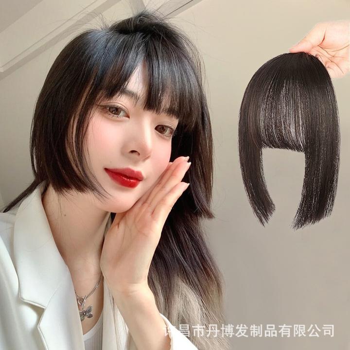 假发女公主切刘海自然真齐刘海片修脸姬发鬓角二次元假刘海批发国