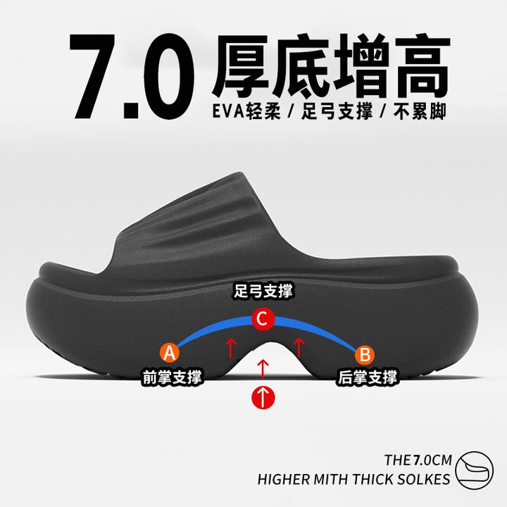 厚底增高拖鞋女款2025新款爆款夏季沙滩防滑上班外出拖鞋女士外穿