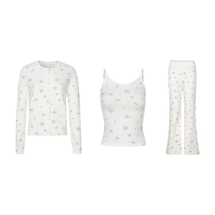 Scarlett ’cream'系列 奶油薰衣草 莱赛尔松弛感毛织三件套