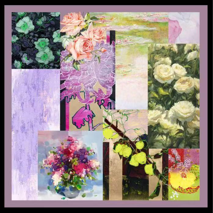 [中方巾]原创法式复古网红情人节礼物气质百搭时尚桑蚕丝方巾围巾