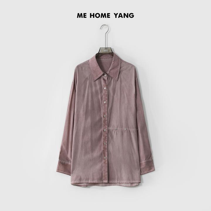 ME【烟粉纽扣衬衫】夏季新款女士显瘦气质时尚衬衫MEQS2406