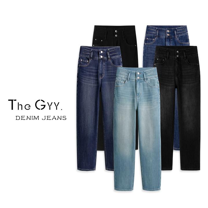 厚薄可选｜浅色直筒牛仔裤女高腰显瘦窄版弹力小个子九分法棍裤710