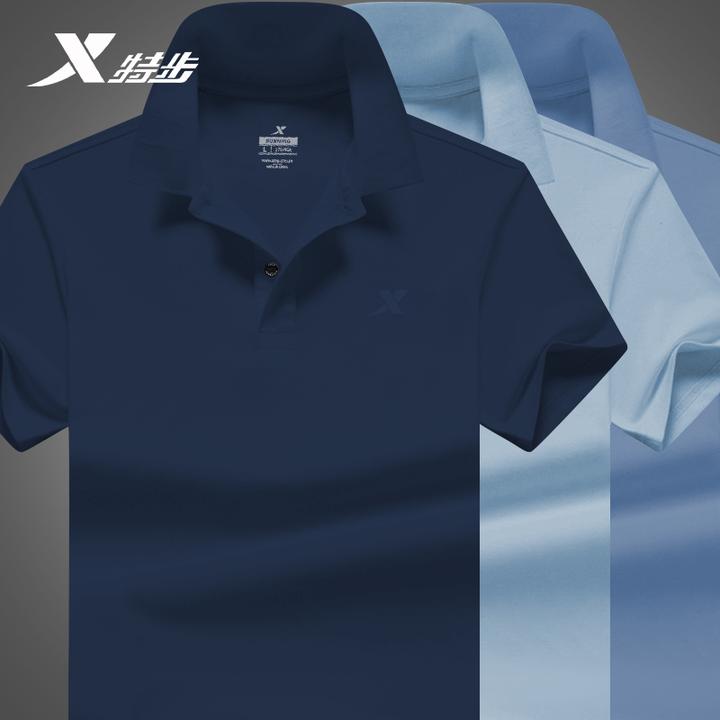 特步polo衫男士运动短袖夏季户外休闲薄款半袖翻领速干透气跑步服