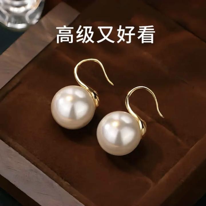 2025新款高跟鞋珠珠耳钉轻奢气质耳环小众ins小饰品耳饰高级感