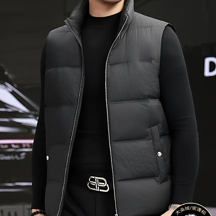 玛加西曼特男士外套潮牌白鸭绒马甲保暖羽绒服休闲立领坎肩背心