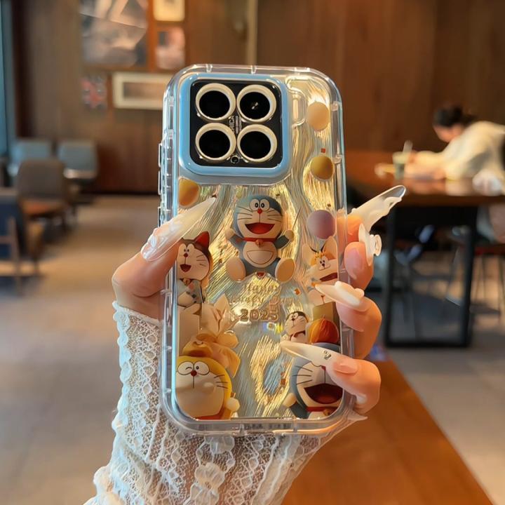 适用于【苹果16/华为/OPPO/VIVO】羽纱奶油手机壳新款狂欢哆啦A梦