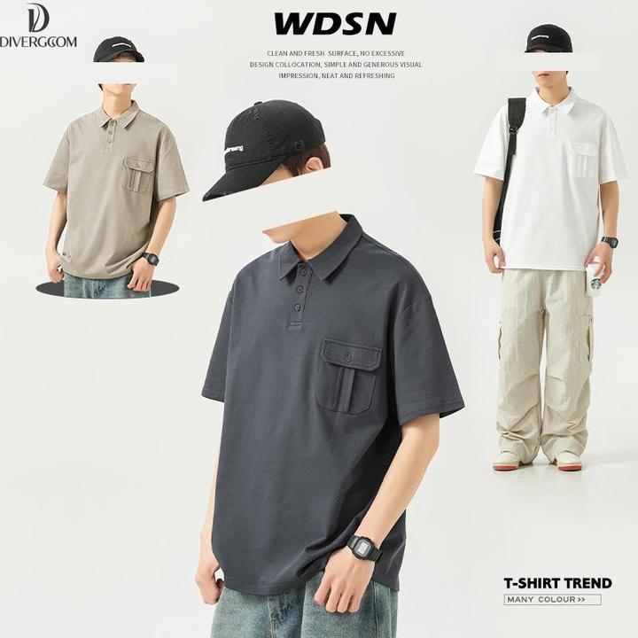 DIIIVERGOM轻奢痞帅WOODSOON短袖Polo衫男士夏季翻领学院风男装