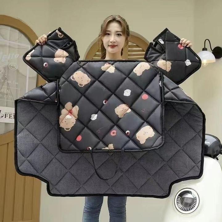 电动车电瓶车挡风被冬季加绒加厚机车防风防水罩冬新款四季通用