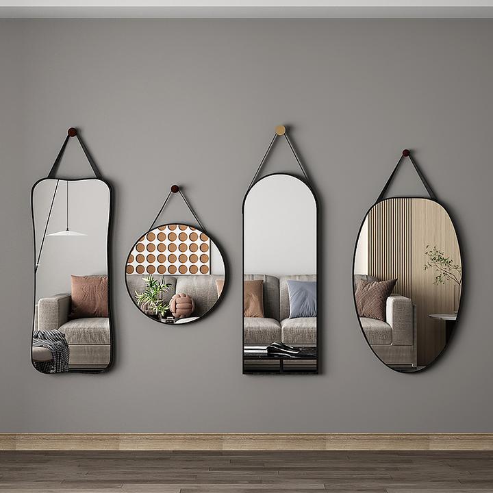 北欧全身穿衣镜子家用壁挂贴墙化妆镜女生卧室宿舍网红挂墙试衣镜