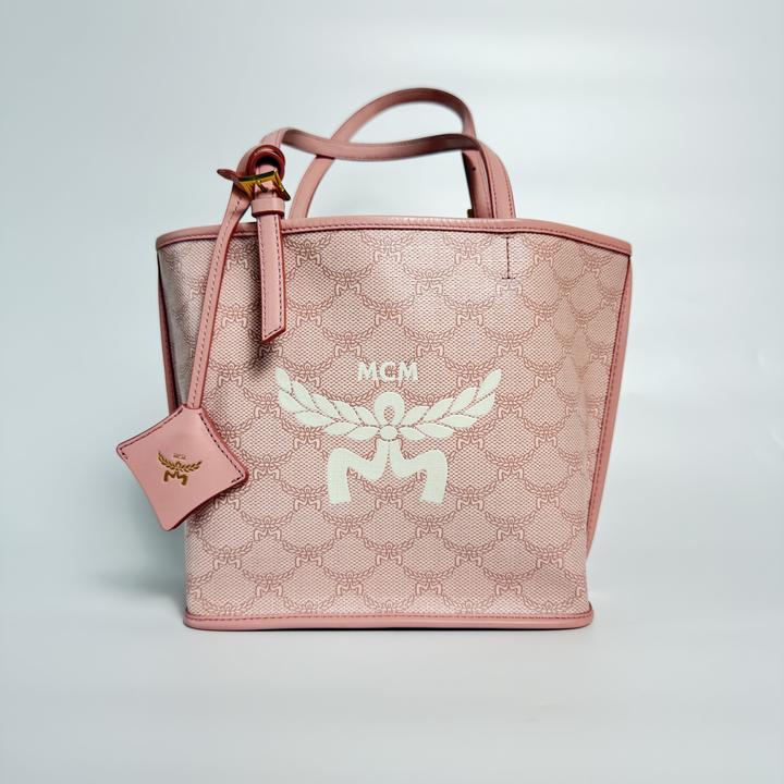 未使用 MCM 未使用樱花粉小号手提包 Anwen 3027