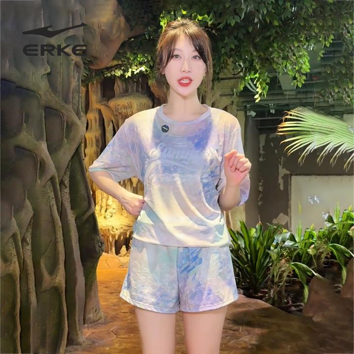 erke/鸿星尔克泳衣新款女款分体遮肉显瘦泡温泉海边度假三件套