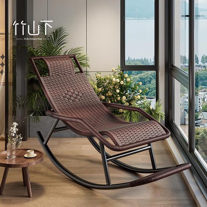 摇摇椅懒人可坐可躺可睡觉家用阳台休闲午睡藤椅简约躺椅大人专用