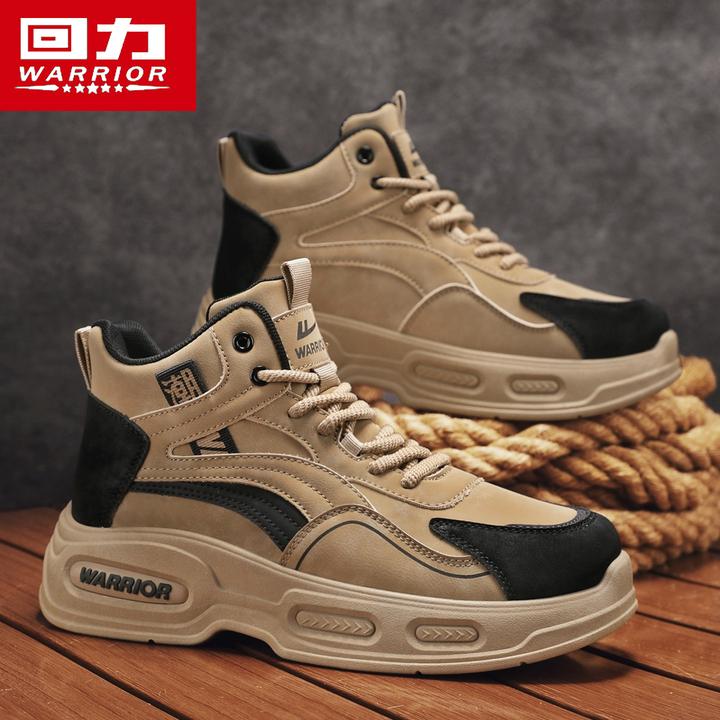 回力男鞋秋季户外耐磨徒步马丁靴男款男士厚底防滑高帮劳保工装靴