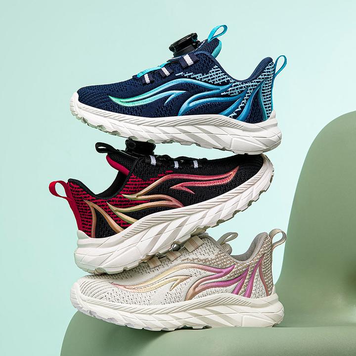 哈比熊童鞋新款男童网面透气旋钮扣运动鞋防滑轻便女孩鞋子