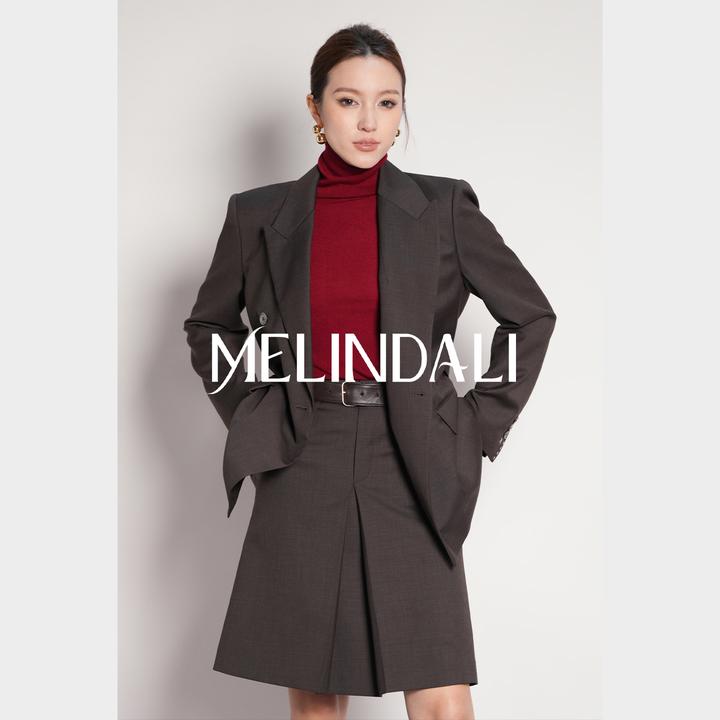 Melinda Li【率真老钱】梦颖私服法式通勤绵羊毛精纺西装外套半裙