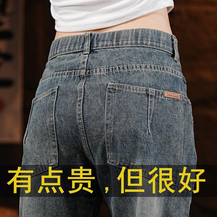 2025秋冬厚款美式男款牛仔裤潮牌痞帅宽松小直筒水洗休闲百搭长裤