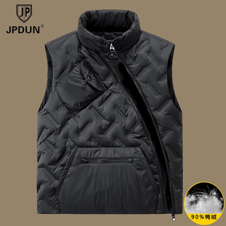 JPDUN轻薄羽绒服马夹男斜襟短款新款秋冬季内搭外穿马甲背心内胆