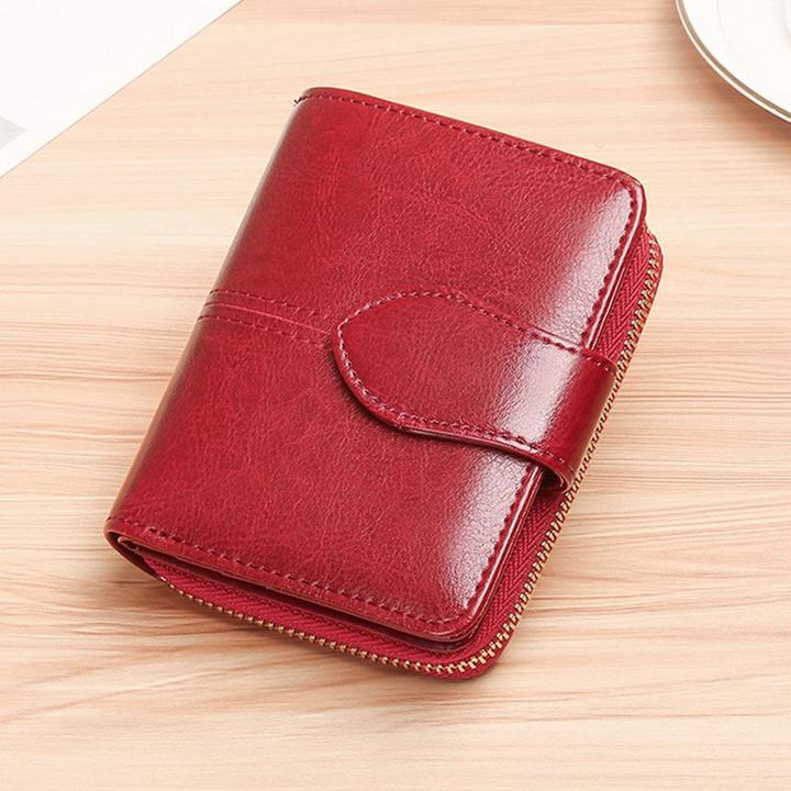 钱包女士牛皮短款零钱包一体卡包多功能2025新款折叠女钱夹防盗刷