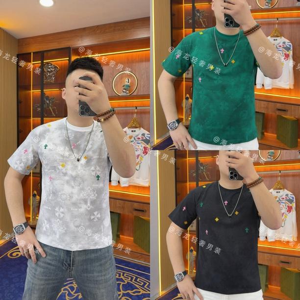 2578 晕染印花半袖 T恤时尚透气潮尚休闲品质舒服潮服