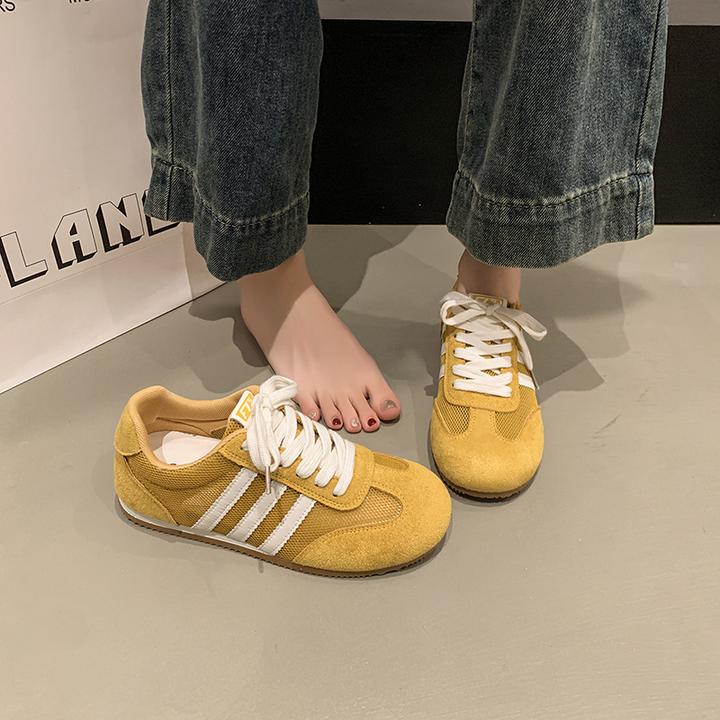 薄款网面女春夏季新款多巴胺复古百搭休闲运动板鞋平底阿甘鞋