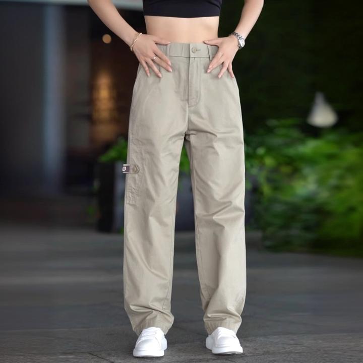 日系复古纯棉休闲裤男2025新款简约潮牌透气直筒裤百搭阔腿工装裤