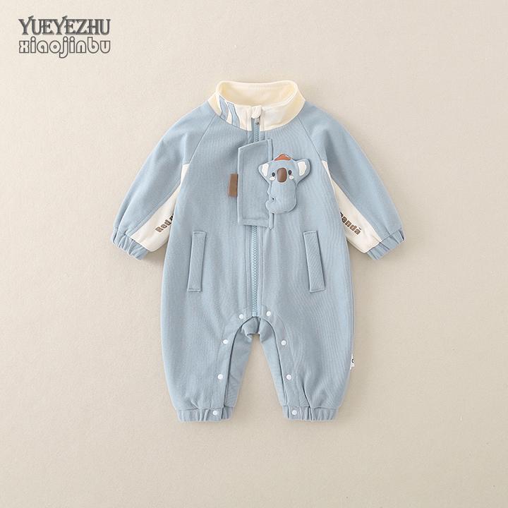 新生婴儿衣服秋季韩版洋气时尚外出服男宝宝秋装连体衣0一1岁卡通