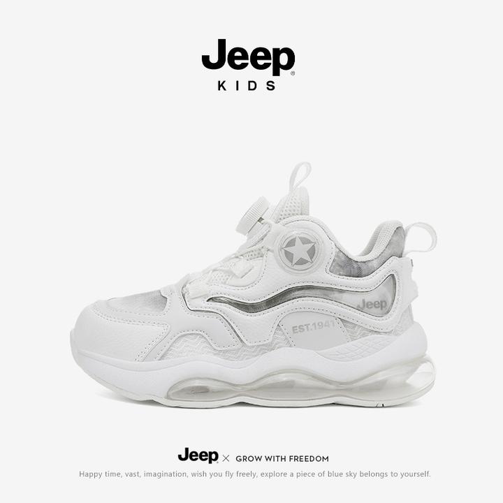 jeep男童鞋子2025新款夏季透气网面儿童运动鞋女童学生气垫篮球鞋