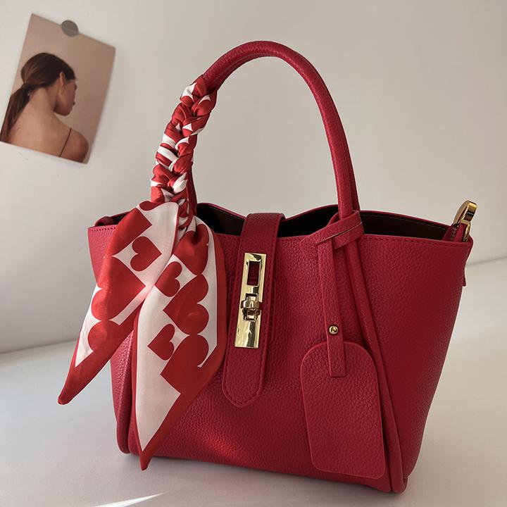 红色结婚包包新娘包女2025新款大容量高级感小众大气手提菜篮子包