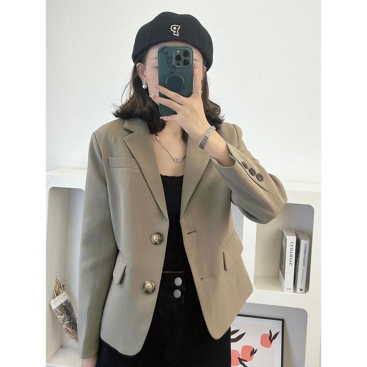 黑色短款西装外套女小个子2024春秋新款女上衣高级质感正装小西服