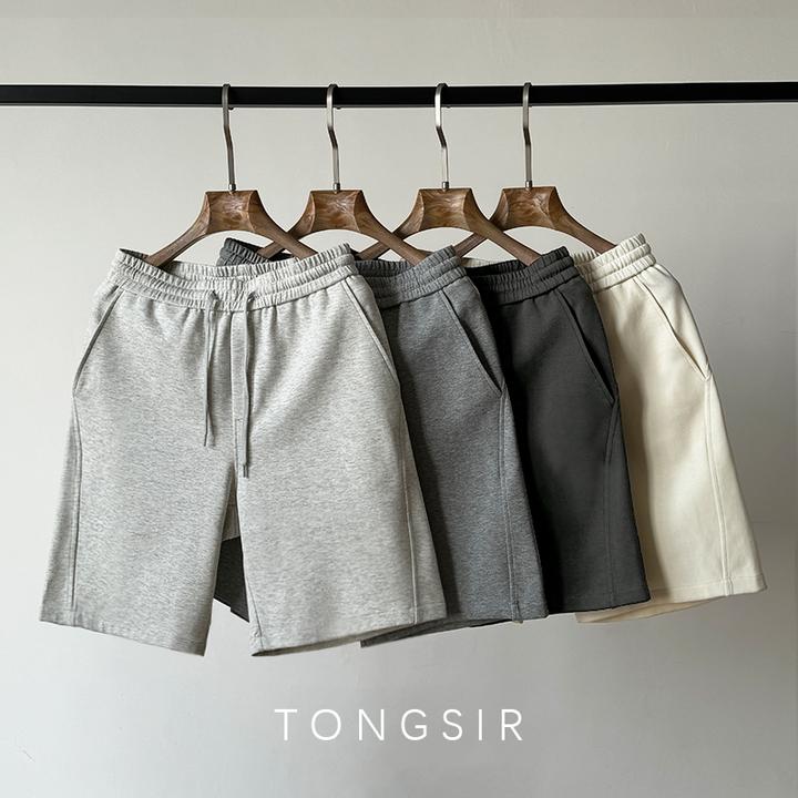 TONGSIR【2.0不翘边】重磅美式休闲夏季棉短裤男生裤子运动五分裤