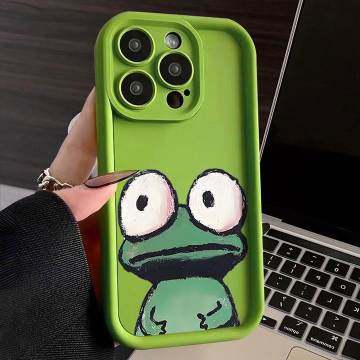 呆萌青蛙适用iphone16苹果手机壳15promax金刚砂14软13全包1211