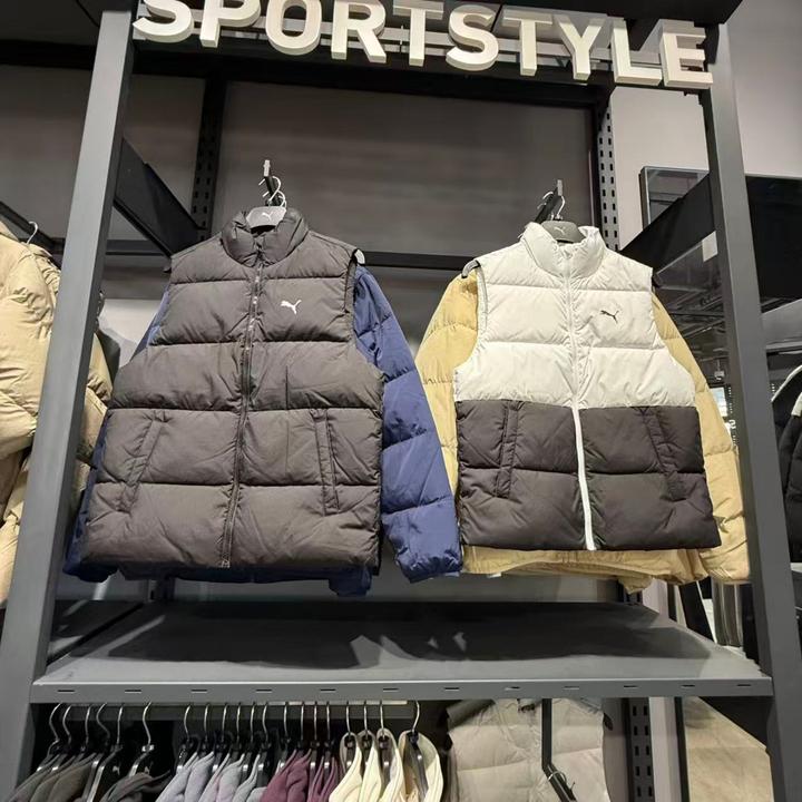 Puma彪马冬季新款男立领防风保暖休闲运动加厚羽绒马甲687300-01