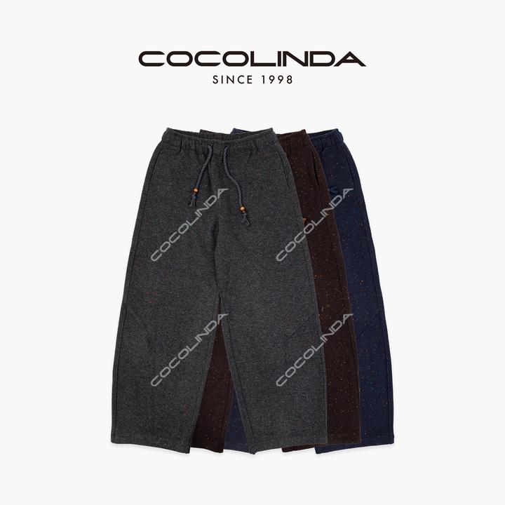 COCOLINDA | 花点彩砂羊毛三色松弛感羊毛休闲直筒裤P5583