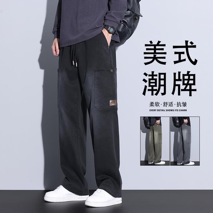 美式工装裤子男士宽松直筒2025新款秋季潮牌机能冲锋休闲运动长裤