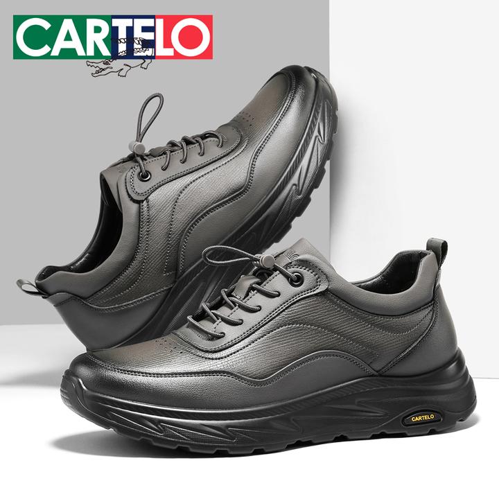 卡帝乐鳄鱼男士真皮休闲皮鞋秋冬季百搭商务软底防滑皮面防水男鞋