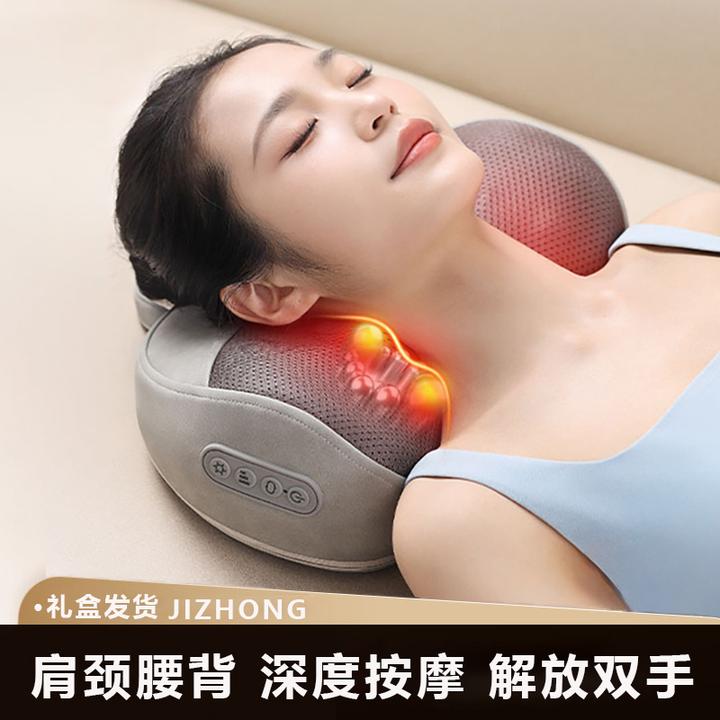 新款按摩枕按摩仪器腰背颈椎肩颈部斜方肌揉捏腰部背部全身热敷