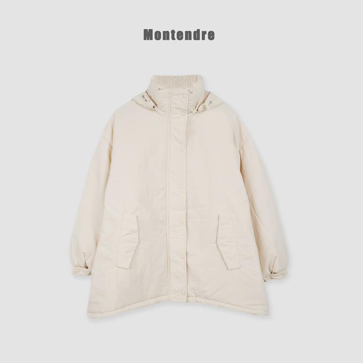 【MonTendre】秋冬新款 时尚百搭纯色连帽厚款保暖立领棉衣棉服外套