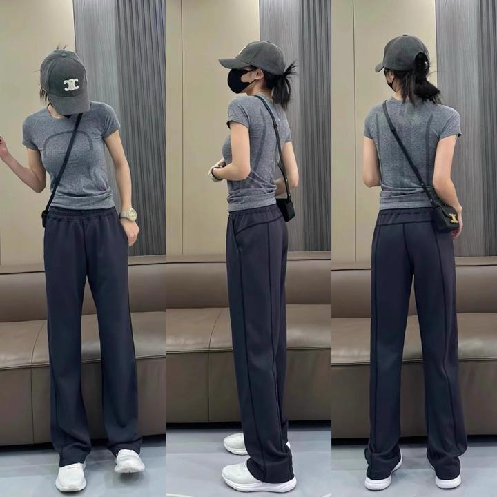 lulu阔腿裤Softstreme瑜伽裤运动垂坠感休闲裤女宽松直筒裤国际版