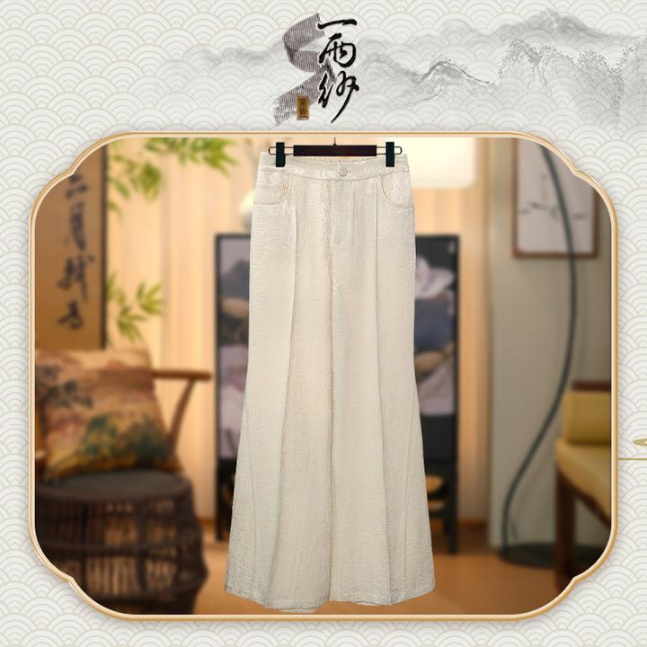【丝毛满天星●微喇裤】258169桑蚕丝裤子新中式45