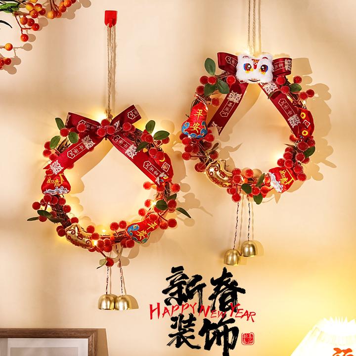 2026马年新年福字室内挂件装饰房门花环挂饰春节过年场景氛围布置