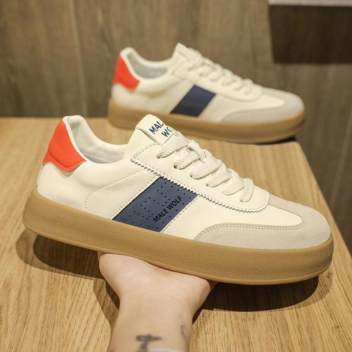 PT RICH品牌轻奢德训鞋男秋季真皮运动休闲鞋国潮流阿甘薄底休闲