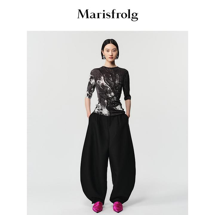Marisfrolg玛丝菲尔25秋时尚显瘦百搭休闲针织衫A1FZ3819M