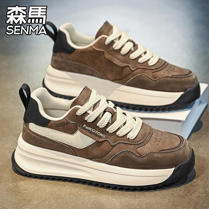 SENMA/森马男鞋2025秋季新款软底运动休闲跑步鞋厚底增高阿甘潮鞋