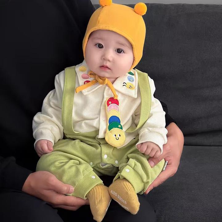 春秋装婴幼儿连体衣服宝宝超萌可爱卡通哈衣满月百天双层外出爬服
