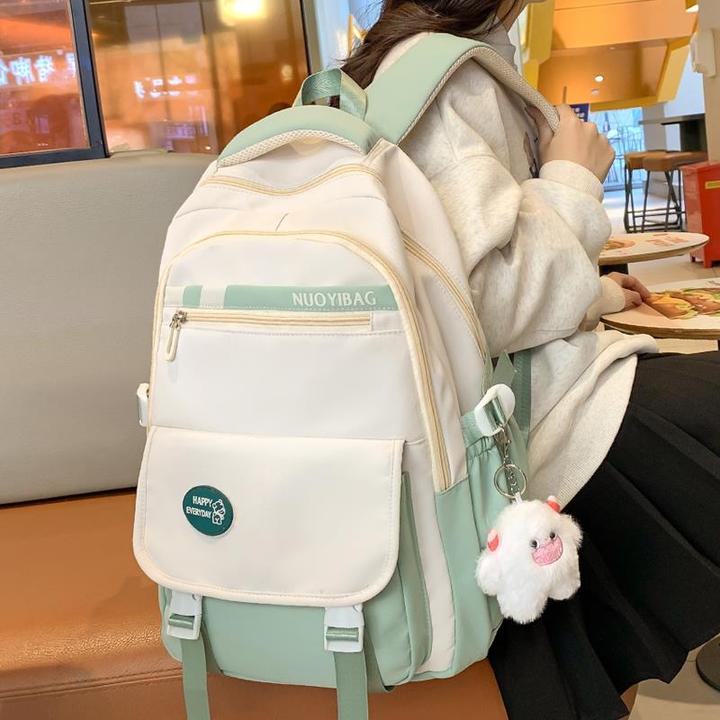 减负护脊大容量初中学生书包女五六年级高中生大学生日系双肩背包