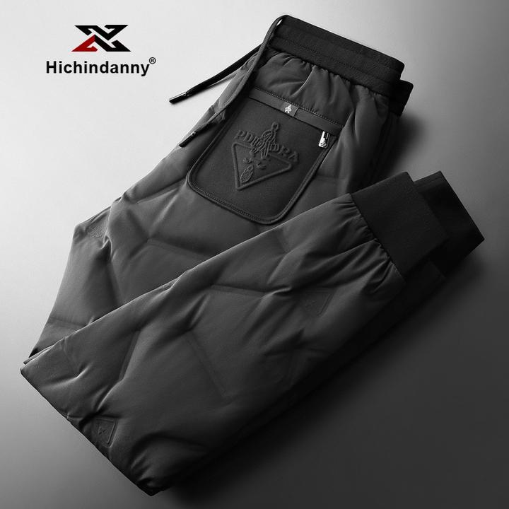 HICHIN户外保暖羽绒裤男士冬季新款御寒白鸭绒长裤防水外穿休闲裤