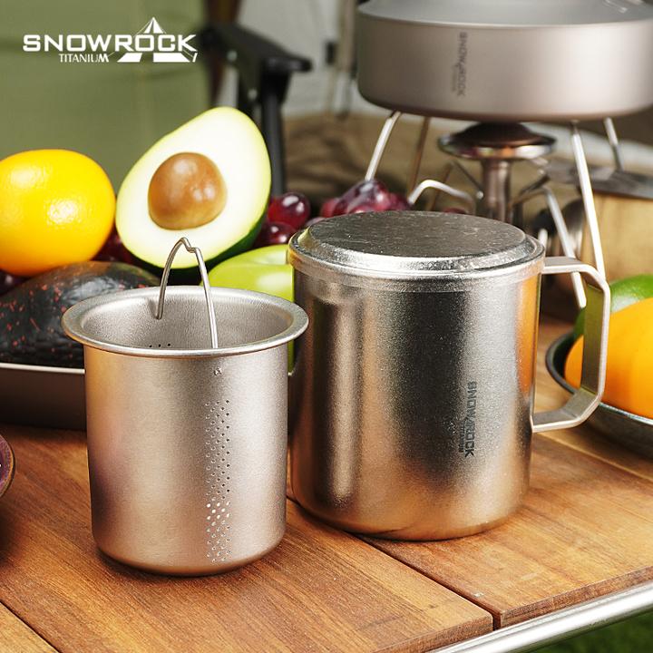 （新款）固定手柄冰花纯钛双层办公泡茶杯(多款可选)户外家用露营